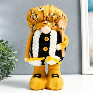 Кукла интерьерная "Бабуля в берете с пчёлами с ложкой для мёда" раздвижной 28-40 см