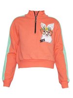 Толстовка для девочек Baby Style М 184 с принтом, с молнией, укороченная. 100%Хлопок(футер без начеса, двухнитка) пр. Узбекистан.