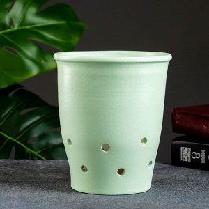 Фигурное кашпо «Орхидея» светло - зеленое, 15х13 см