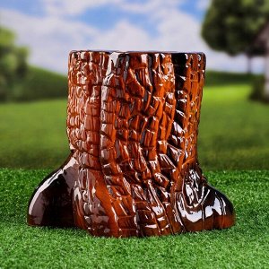 Садовая фигура "Пенёк", коричневая, керамика, 22 см