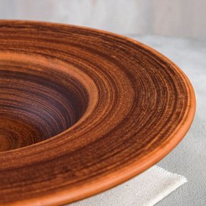 Тарелка для пасты "Гладкая", красная глина, 29 см, 1.2 л