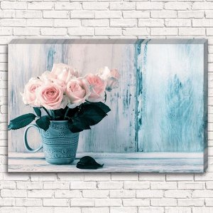 Фотокартина Белые розы в кружке арт. 1-1