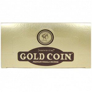 Nandita прямоуг. благовония Gold Coin ЗОЛОТАЯ МОНЕТА 15 гр. блок 12 шт.