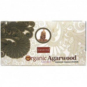 Nandita прямоуг. благовония Organic Agarwood Агарвуд 15 гр. блок 12 шт.