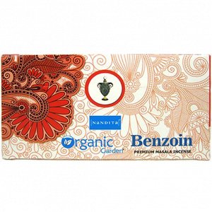 Nandita прямоуг. благовония Organic Benzoin БЕНЗОИН 15 гр. блок 12 шт.