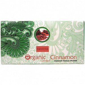 Nandita прямоуг. благовония Organic Cinnamon КОРИЦА 15 гр. блок 12 шт.