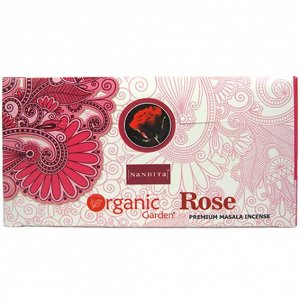 Nandita прямоуг. благовония Organic Rose РОЗА 15 гр. блок 12 шт.