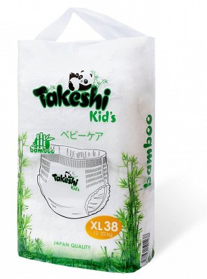 Takeshi Kid's Подгузники-трусики для детей бамбуковые XL (12-22 кг) 38 шт 1/4 501238
