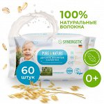 промо -60%! Детские влажные салфетки Pure&amp;Nature «Пантенол и овсяное молочко» 60 шт