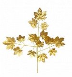 Ветка Клена крупный лист 55-65 см цвет золото, пластик