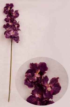 Орхидея гелевая Ванда 92см цвет темно-сиреневый