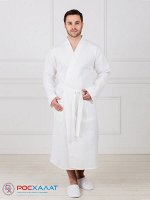 Мужской вафельный халат с планкой В-03 (9)