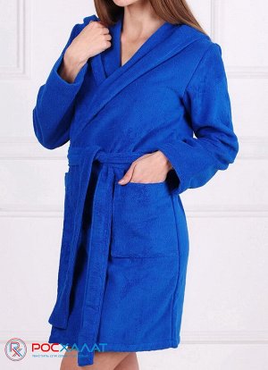 Махровый женский укороченный халат с капюшоном МЗ-01 (89)