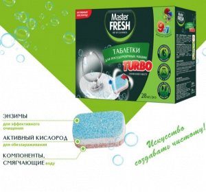 ARVITEX Master Fresh Таблетки д/посудомоечных машин Turbo 28 шт.