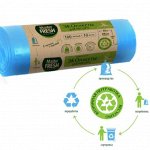 ЭКО-Пакеты д/МУСОРА 160 л 10 шт.  голубые 28 мкм 70% RECYCLING