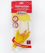 А.Д.М. Перчатки хозяйственные латексные с х/б напылением L желтые