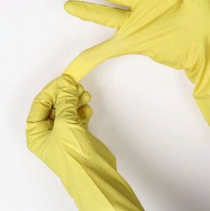А.Д.М. Перчатки хозяйственные латексные с х/б напылением XL желтые
