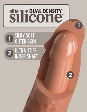 Кофейный фаллоимитатор 6" Silicone Dual Density Cock - 17 см.