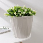 Кашпо со вставкой «Флюте», 4,5 л, d=20 см, h=20 см, цвет бежевый