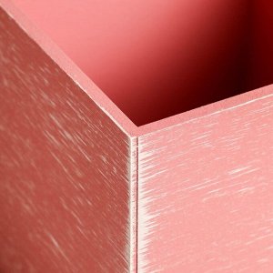 Ящик - кашпо деревянный "Кубик" розовый коралл 15х15 см