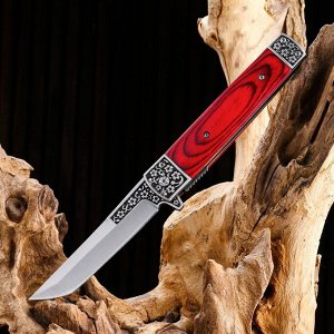 Нож складной "Танто", полуавтоматический, ручка дерево 22,8см, клинок 9,5см