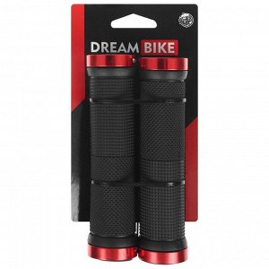 Грипсы Dream Bike 130 мм, lock on, 2 шт., цвет чёрный/красный