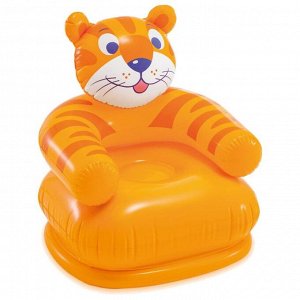 Кресло надувное «Весёлые звери», от 3-8 лет, до 60 кг, цвета МИКС, 68556NP INTEX
