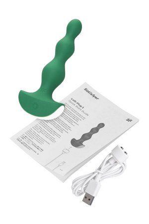 Анальная виброелочка Satisfyer Lolli-Plug 2 Satisfyer, силикон, зеленый, 11 см