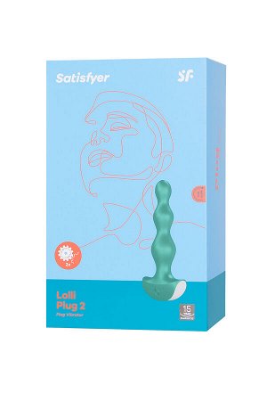 Анальная виброелочка Satisfyer Lolli-Plug 2 Satisfyer, силикон, зеленый, 11 см