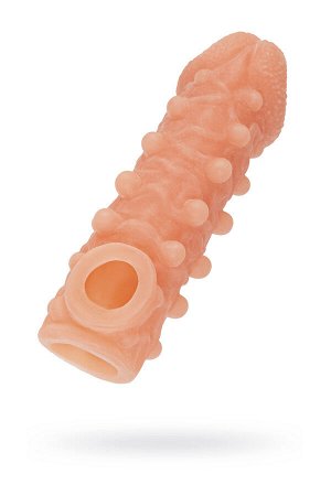 Насадка реалистичная KOKOS COCK SLEEVE 010-S с дополнительной стимуляцией, TPE, телесная, 13.8 см