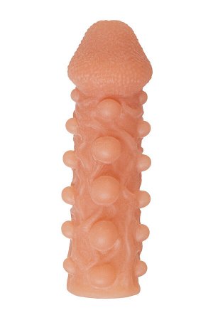 Насадка реалистичная KOKOS COCK SLEEVE 010-S с дополнительной стимуляцией, TPE, телесная, 13.8 см