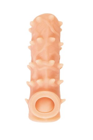 Насадка реалистичная KOKOS NUDE SLEEVE с дополнительной стимуляцией, TPE, телесная, 14 см