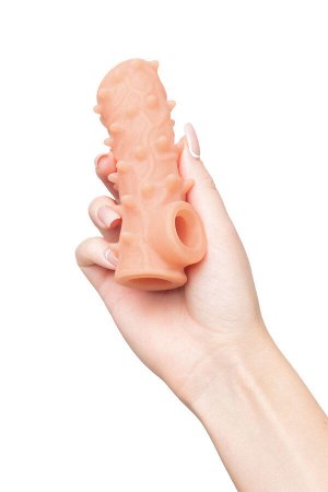 Насадка реалистичная KOKOS NUDE SLEEVE с дополнительной стимуляцией, TPE, телесная, 12 см