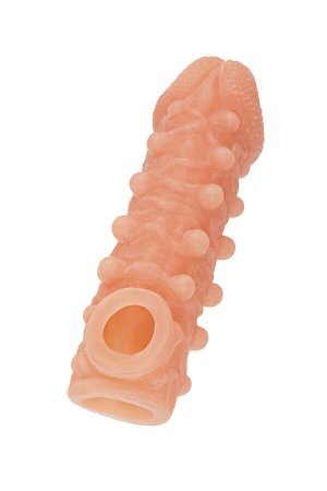 Насадка реалистичная KOKOS COCK SLEEVE 010-S с дополнительной стимуляцией, TPE, телесная, 13.8 см