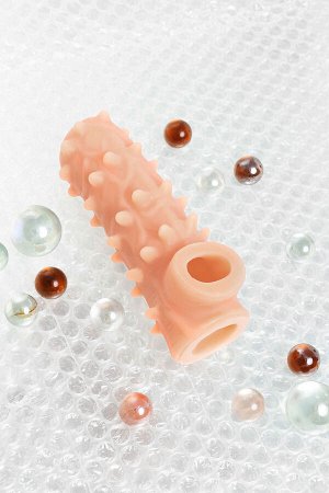 Насадка реалистичная KOKOS NUDE SLEEVE с дополнительной стимуляцией, TPE, телесная, 10 см