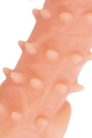 Насадка реалистичная KOKOS NUDE SLEEVE с дополнительной стимуляцией, TPE, телесная, 10 см