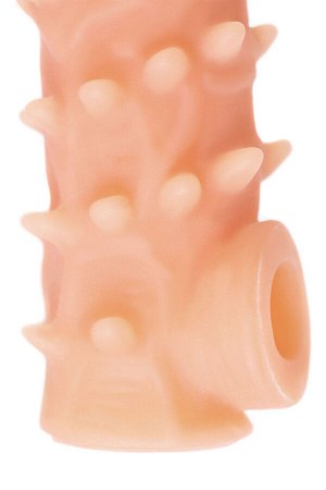 Насадка реалистичная KOKOS NUDE SLEEVE с дополнительной стимуляцией, TPE, телесная, 10 см
