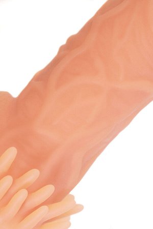 Насадка реалистичная KOKOS NUDE SLEEVE с дополнительной стимуляцией, TPE, телесная, 14 см