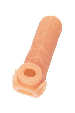 Насадка реалистичная KOKOS NUDE SLEEVE с дополнительной стимуляцией, TPE, телесная, 12 см