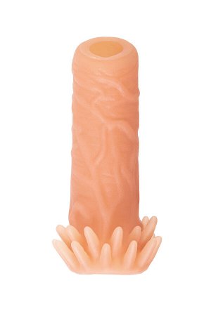 Насадка реалистичная KOKOS NUDE SLEEVE с дополнительной стимуляцией, TPE, телесная, 10 см