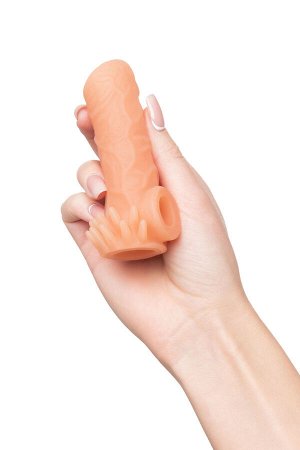 Насадка реалистичная KOKOS NUDE SLEEVE с дополнительной стимуляцией, TPE, телесная, 10 см