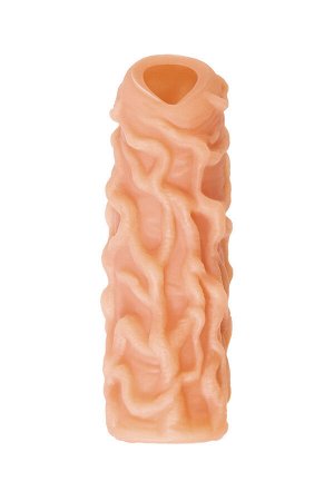 Насадка реалистичная KOKOS NUDE SLEEVE с дополнительной стимуляцией, TPE, телесная, 14 см