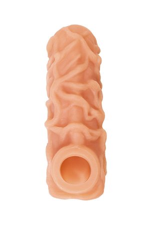 Насадка реалистичная KOKOS NUDE SLEEVE с дополнительной стимуляцией, TPE, телесная, 14 см