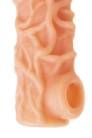Насадка реалистичная KOKOS NUDE SLEEVE с дополнительной стимуляцией, TPE, телесная, 14 см