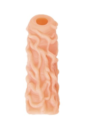 Насадка реалистичная KOKOS NUDE SLEEVE с дополнительной стимуляцией, TPE, телесная, 12 см