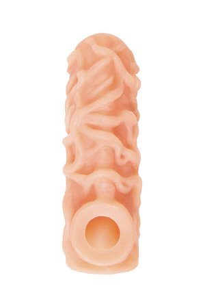 Насадка реалистичная KOKOS NUDE SLEEVE с дополнительной стимуляцией, TPE, телесная, 12 см