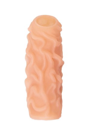 Насадка реалистичная KOKOS NUDE SLEEVE с дополнительной стимуляцией, TPE, телесная, 10 см