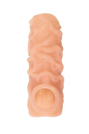 Насадка реалистичная KOKOS NUDE SLEEVE с дополнительной стимуляцией, TPE, телесная, 10 см