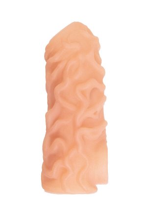 Насадка реалистичная KOKOS NUDE SLEEVE с дополнительной стимуляцией, TPE, телесная, 10 см