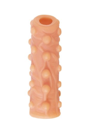 Насадка реалистичная KOKOS NUDE SLEEVE с дополнительной стимуляцией, TPE, телесная, 14 см